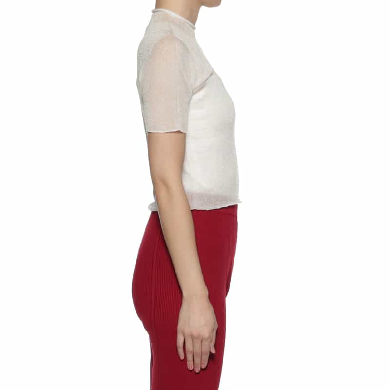 CFCL CFCL＜シーエフシーエル＞ ショートスリーブ シアーニットプルオーバー WHITE