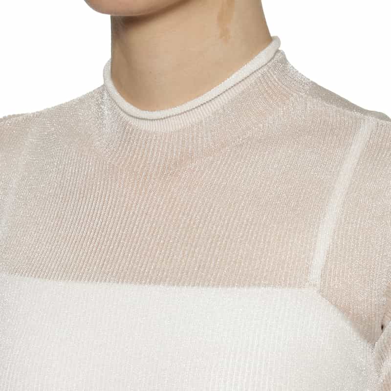 CFCL CFCL＜シーエフシーエル＞ ショートスリーブ シアーニットプルオーバー WHITE