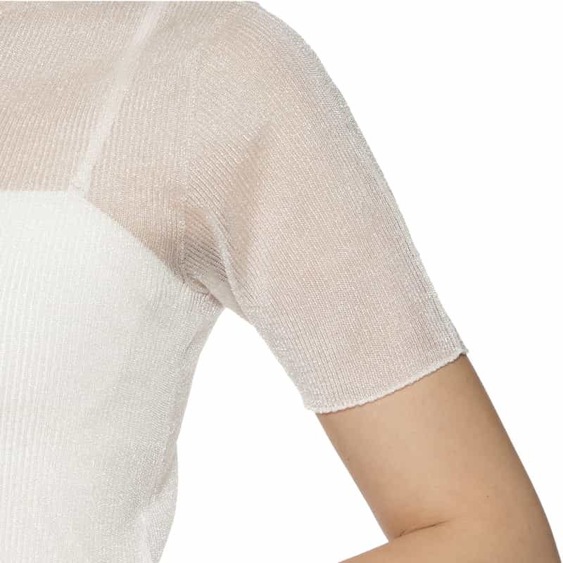 CFCL CFCL＜シーエフシーエル＞ ショートスリーブ シアーニットプルオーバー WHITE