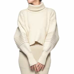 CFCL LATTICE TOP 2 ブラック ハイネック RIB LUCENT GLITTER MOCKNECK TOP