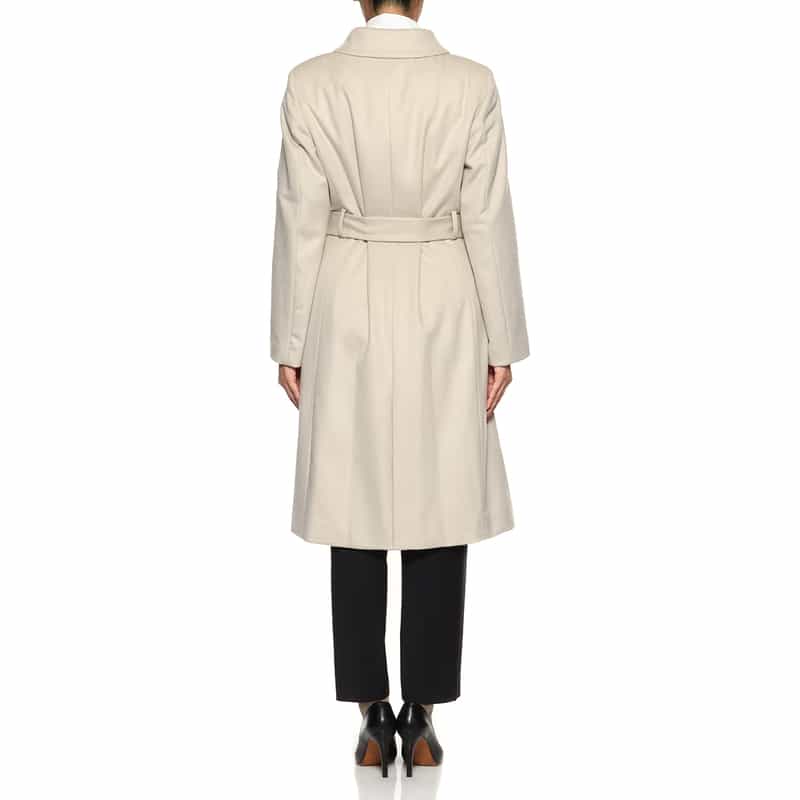 BARNEYS NEW YORK カシミヤ素材 ベルテッドダブルコート BEIGE