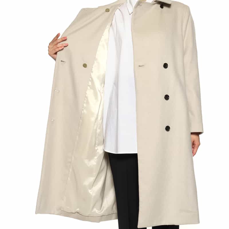 BARNEYS NEW YORK カシミヤ素材 ベルテッドダブルコート BEIGE