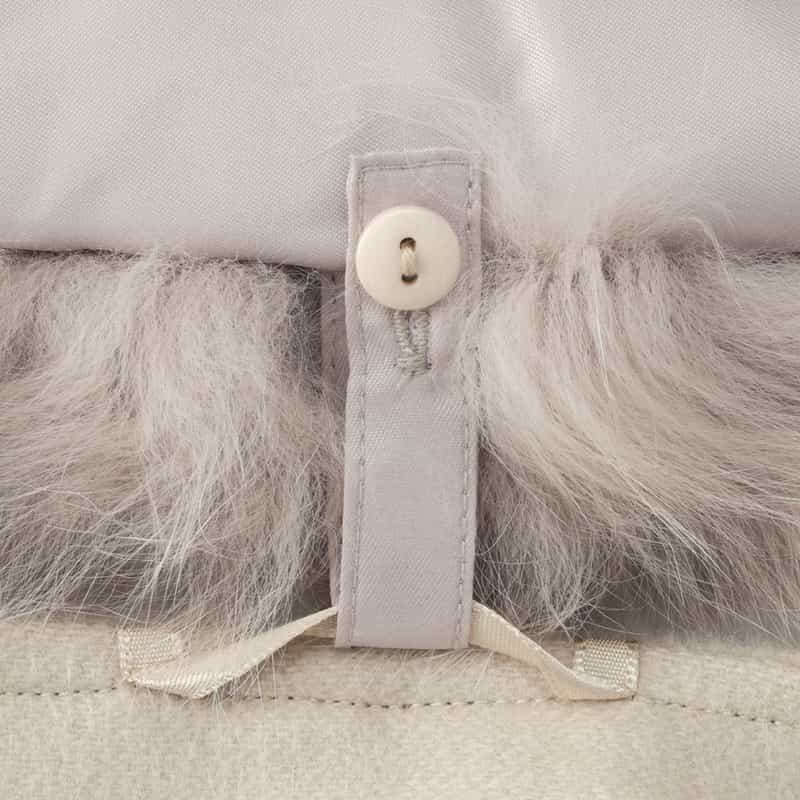 BARNEYS NEW YORK フォックスファー付きカシミ素材ヤケープコート BEIGE