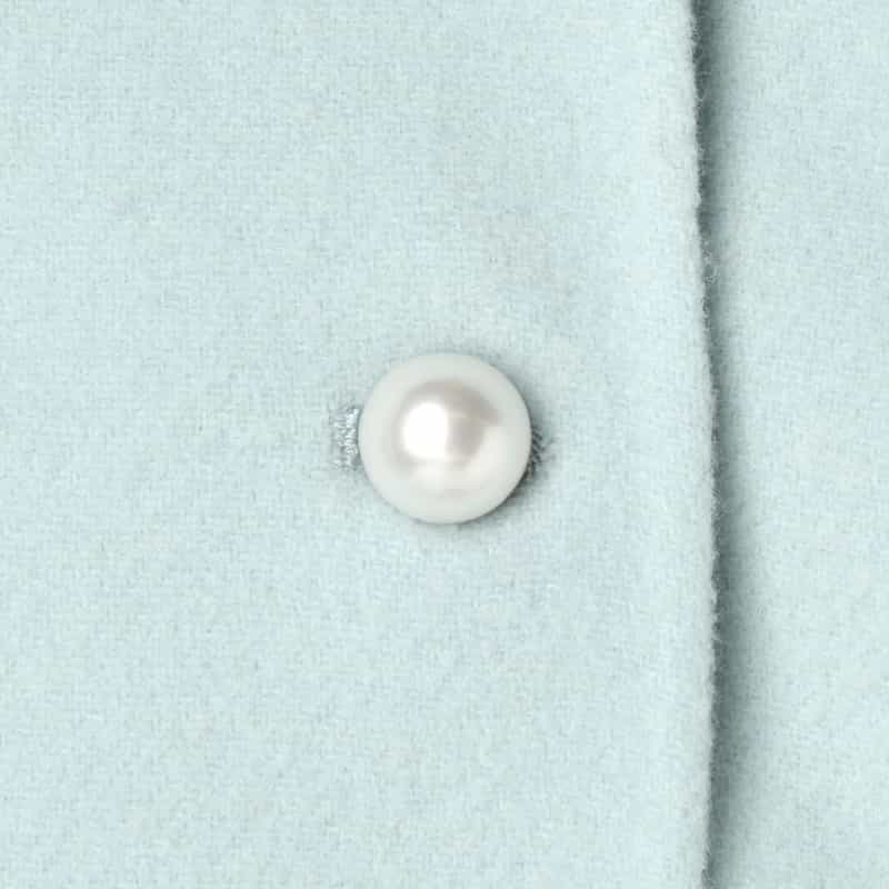 BARNEYS NEW YORK パールボタン ダブルロングコート LIGHT GREEN