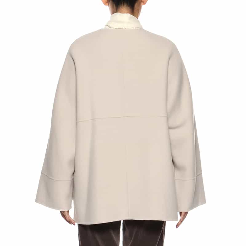 BARNEYS NEW YORK ノーカラー ミドルコート BEIGE