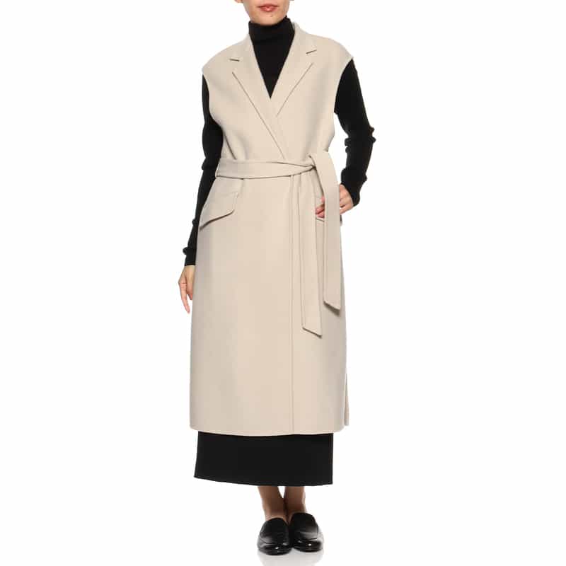 BARNEYS NEW YORK ベルテッド ロングジレコート BEIGE