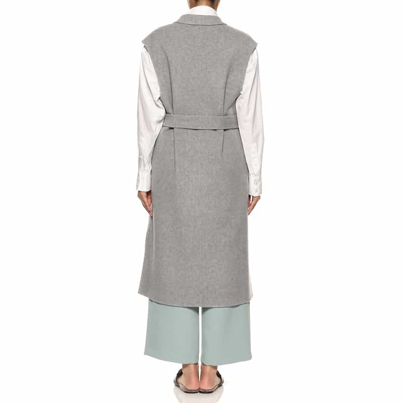 BARNEYS NEW YORK ベルテッド ロングジレコート LIGHT GRAY