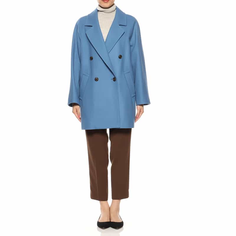 BARNEYS NEW YORK ウールメルトン ラグラン ピーコート BLUE