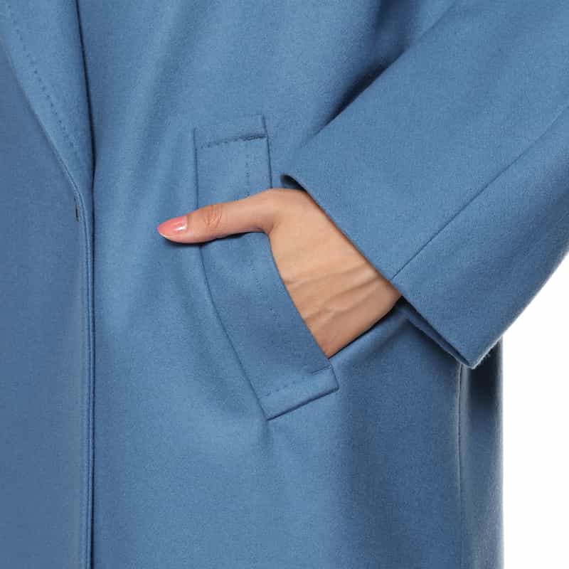 BARNEYS NEW YORK ウールメルトン ラグラン ピーコート BLUE