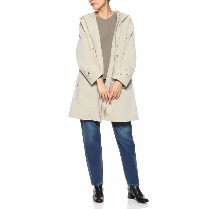 BARNEYS NEW YORK ライナー付き フーデッドミドルコート BEIGE