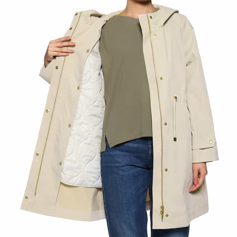 BARNEYS NEW YORK ライナー付き フーデッドミドルコート BEIGE