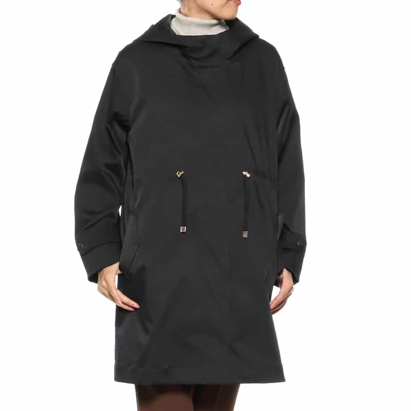 BARNEYS NEW YORK ライナー付き フーデッドミドルコート BLACK