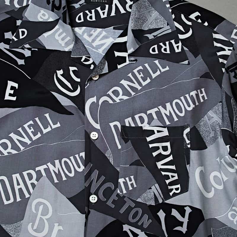 BARNEYS NEW YORK BARNEYS NEW YORK designed by TOMOHIRO KONNO オープンカラーシャツ BLACK