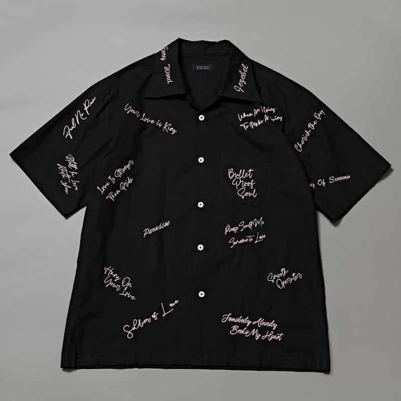BARNEYS NEW YORK オープンカラーシャツ BLACK