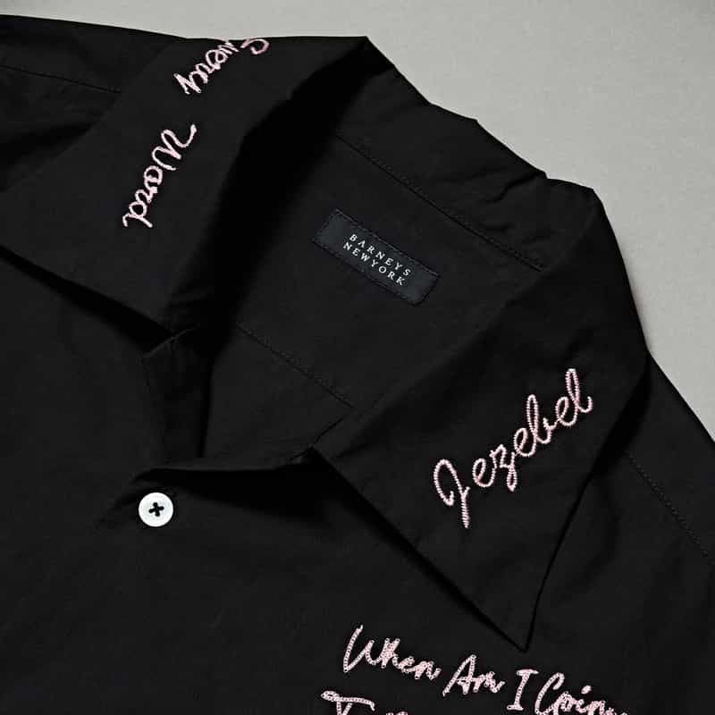 BARNEYS NEW YORK BARNEYS NEW YORK designed by TOMOHIRO KONNO オープンカラーシャツ BLACK