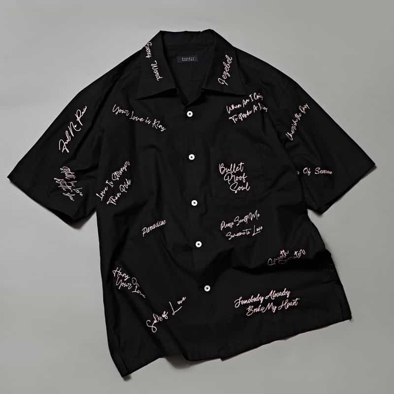 BARNEYS NEW YORK BARNEYS NEW YORK designed by TOMOHIRO KONNO オープンカラーシャツ BLACK