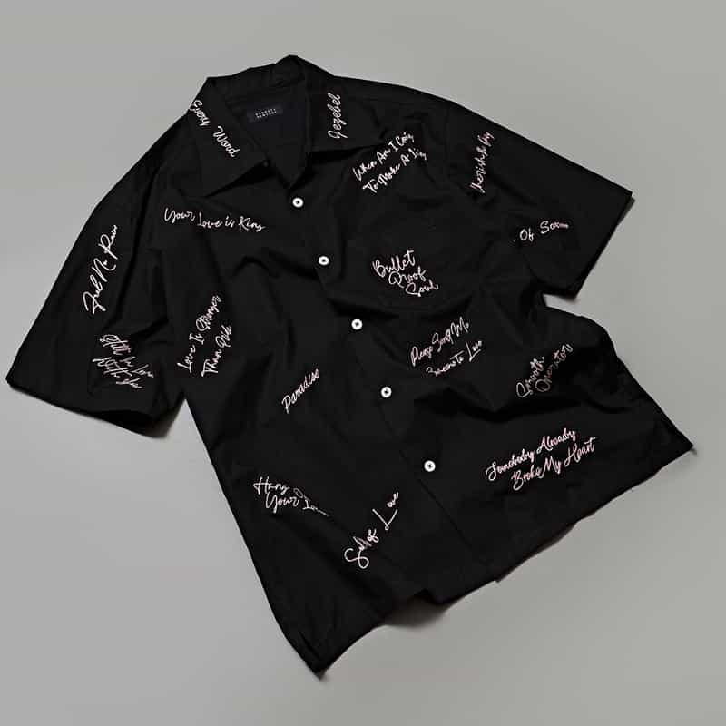 BARNEYS NEW YORK BARNEYS NEW YORK designed by TOMOHIRO KONNO オープンカラーシャツ BLACK