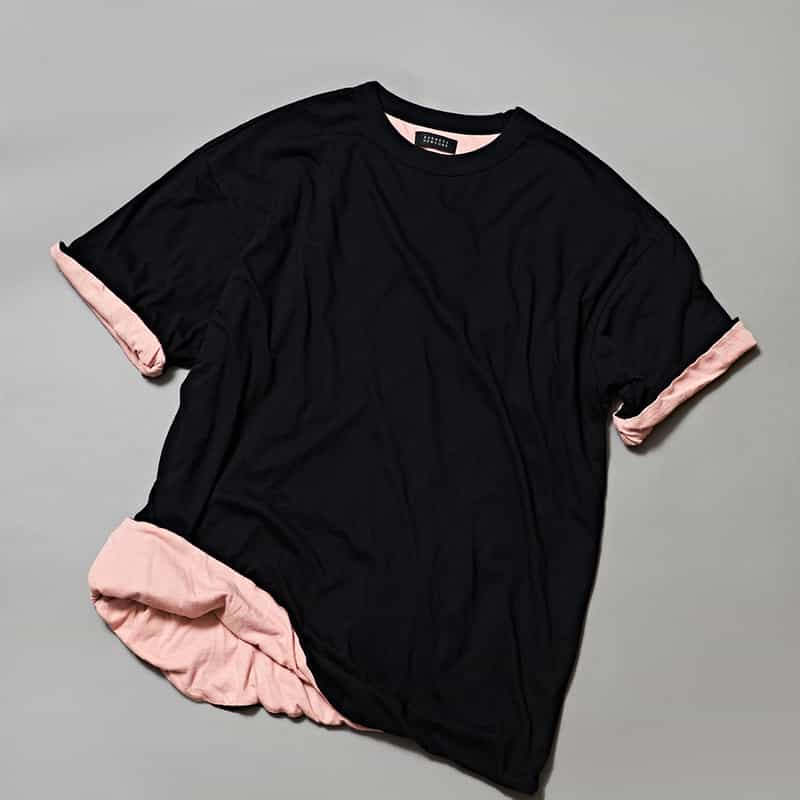 BARNEYS NEW YORK BARNEYS NEW YORK designed by TOMOHIRO KONNO ダブルフェイスカットソー BLACK