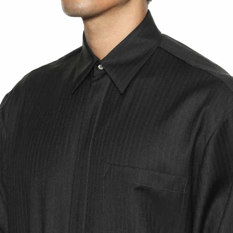 SONIA CARRASCO SONIA CARRASCO＜ソニア カラスコ＞ バーニーズ　ニューヨーク限定 ウールフランネルシャツ DARK GRAY