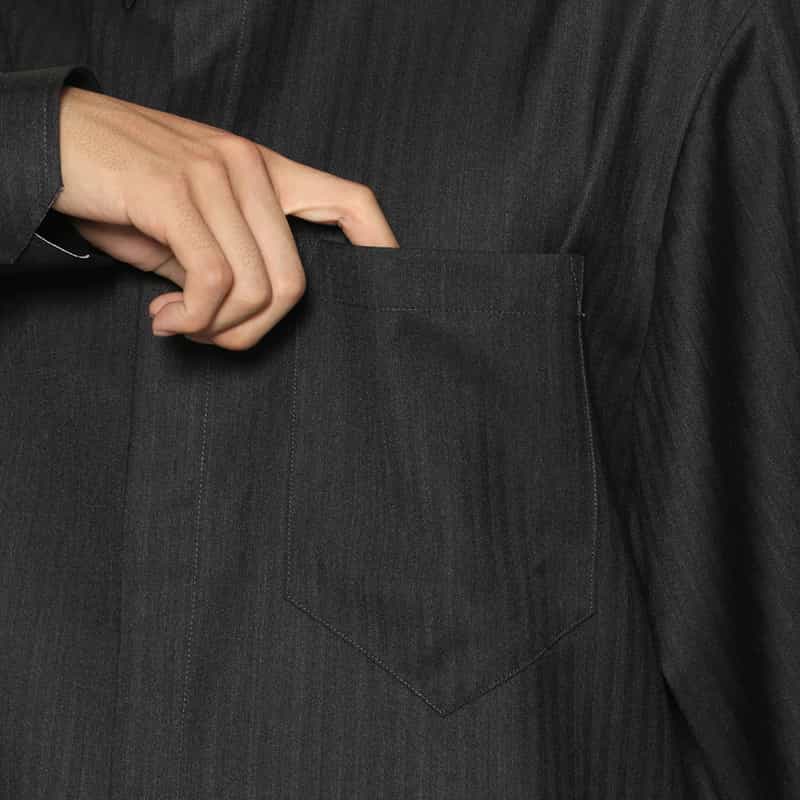 SONIA CARRASCO SONIA CARRASCO＜ソニア カラスコ＞ バーニーズ　ニューヨーク限定 ウールフランネルシャツ DARK GRAY