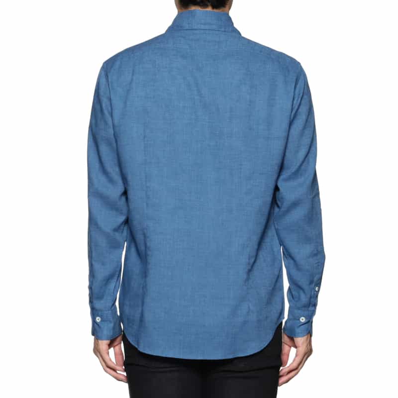 BARNEYS NEW YORK ウォッシャブル リネンシャツ BLUE