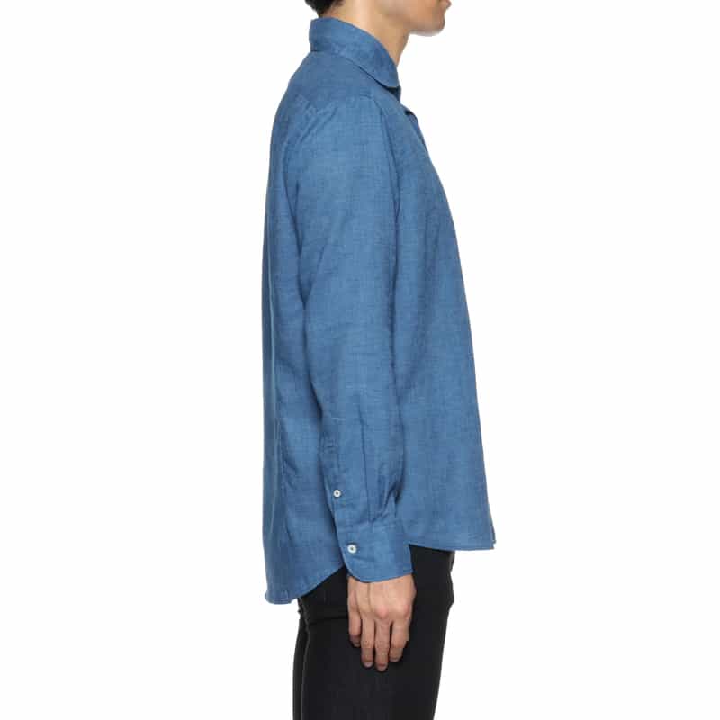 BARNEYS NEW YORK ウォッシャブル リネンシャツ BLUE