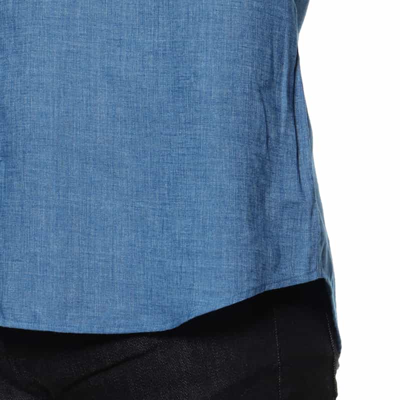 BARNEYS NEW YORK ウォッシャブル リネンシャツ BLUE