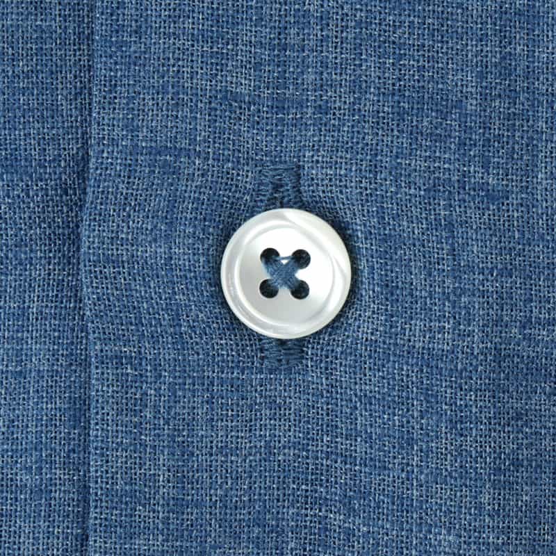 BARNEYS NEW YORK ウォッシャブル リネンシャツ BLUE