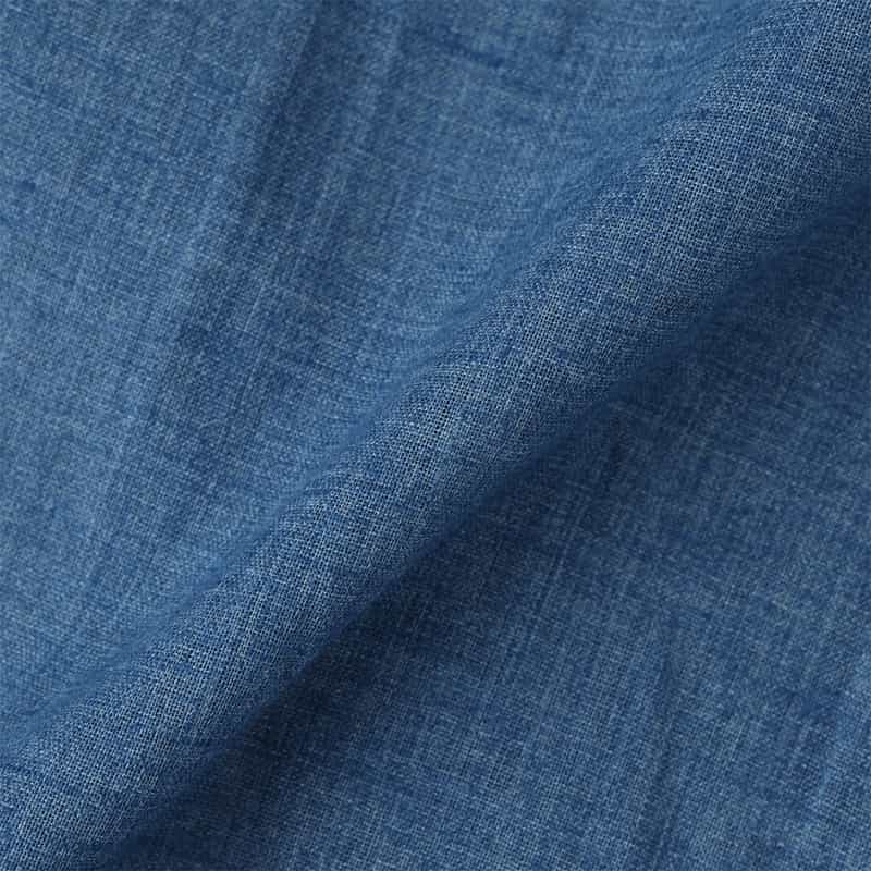 BARNEYS NEW YORK ウォッシャブル リネンシャツ BLUE