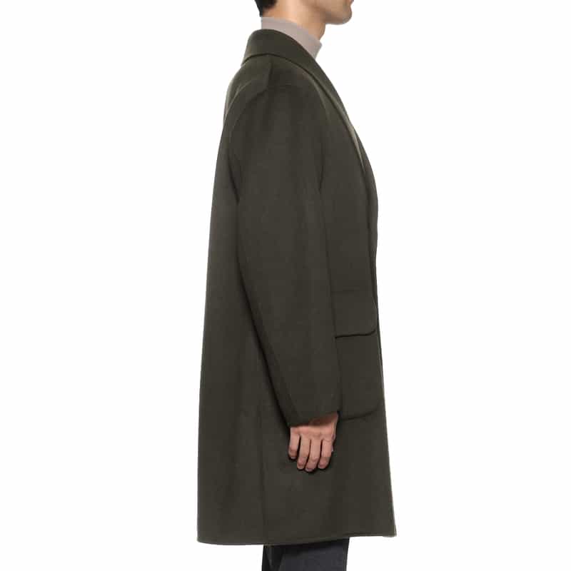 BARNEYS NEW YORK ダブルフェイス ショールカラーコート KHAKI