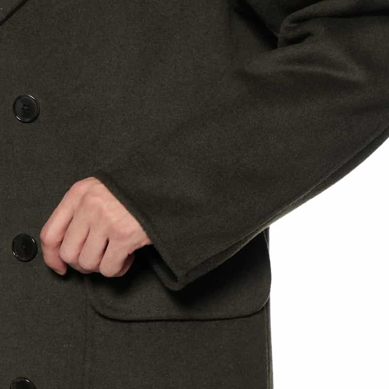 BARNEYS NEW YORK ダブルフェイス ショールカラーコート KHAKI