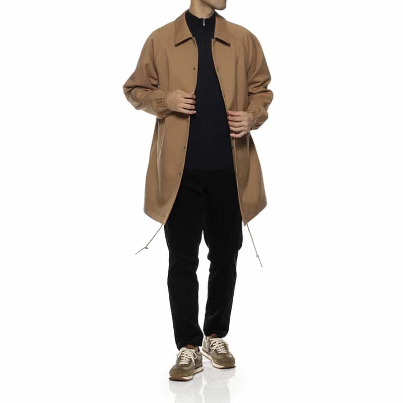 BARNEYS NEW YORK ダウンファブリック ステンカラーコート CAMEL