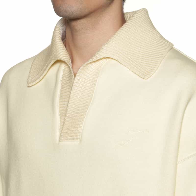 JACQUEMUS JACQUEMUS＜ジャックムス＞ ロゴ入りロングスリーブニットポロシャツ BEIGE