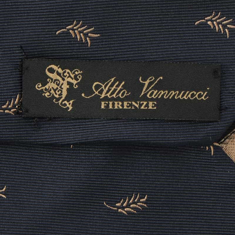 ATTO VANNUCCI FIRENZE ATTO VANNUCCI ＜アット ヴァンヌッチ＞ セッテピエゲ リーフ柄タイ NAVY