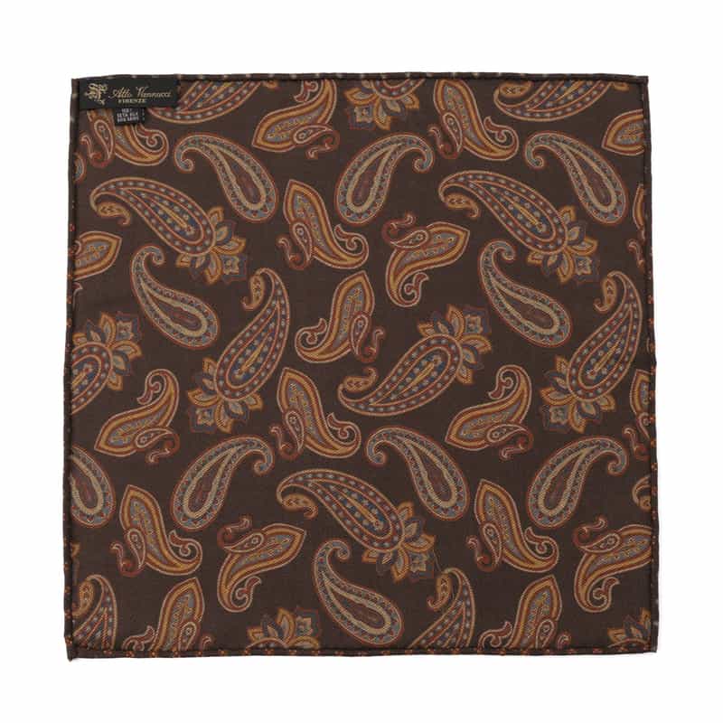 ATTO VANNUCCI FIRENZE ATTO VANNUCCI ＜アット ヴァンヌッチ＞ 小紋柄ポケットチーフ BROWN