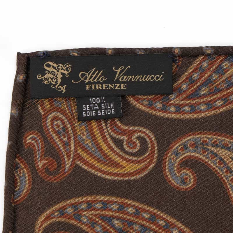 ATTO VANNUCCI FIRENZE ATTO VANNUCCI ＜アット ヴァンヌッチ＞ 小紋柄ポケットチーフ BROWN