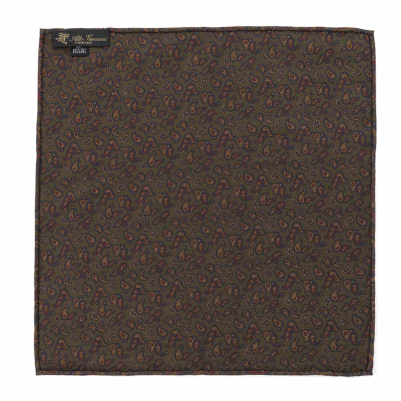 ATTO VANNUCCI FIRENZE ATTO VANNUCCI ＜アット ヴァンヌッチ＞ ペイズリー柄ポケットチーフ GREEN