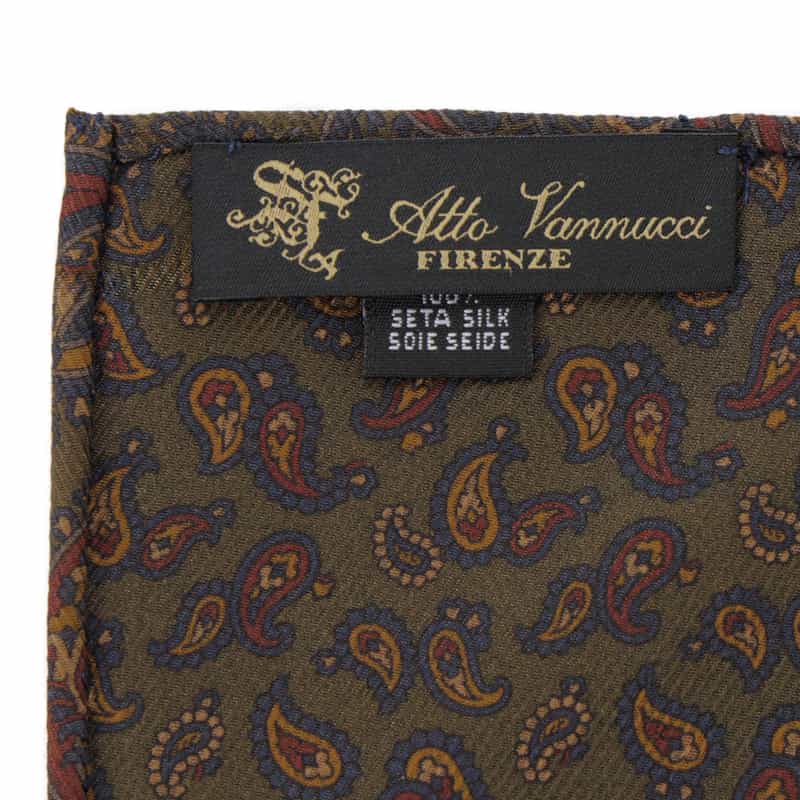 ATTO VANNUCCI FIRENZE ATTO VANNUCCI ＜アット ヴァンヌッチ＞ ペイズリー柄ポケットチーフ GREEN