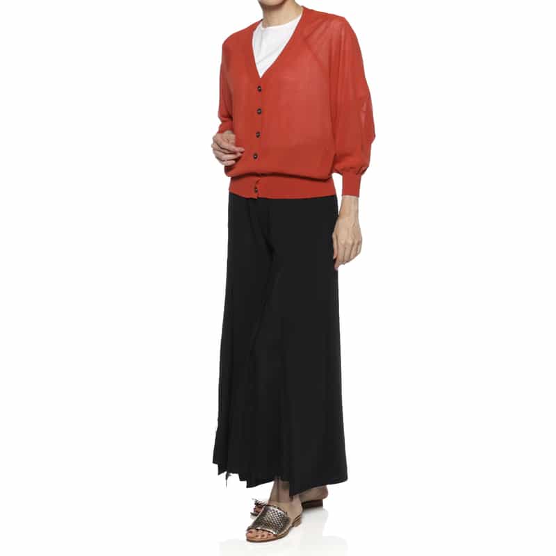 BARNEYS NEW YORK ウォッシャブル ドルマンスリーブニットカーディガン ORANGE