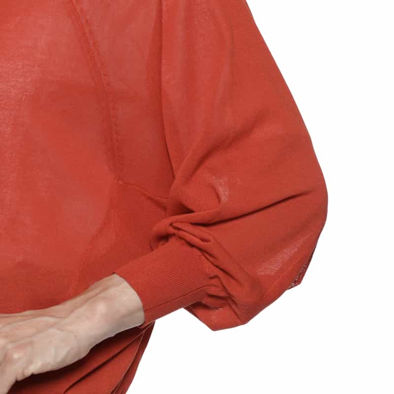 BARNEYS NEW YORK ウォッシャブル ドルマンスリーブニットカーディガン ORANGE