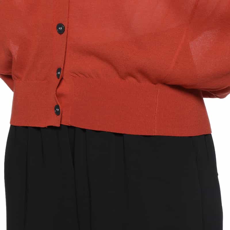 BARNEYS NEW YORK ウォッシャブル ドルマンスリーブニットカーディガン ORANGE