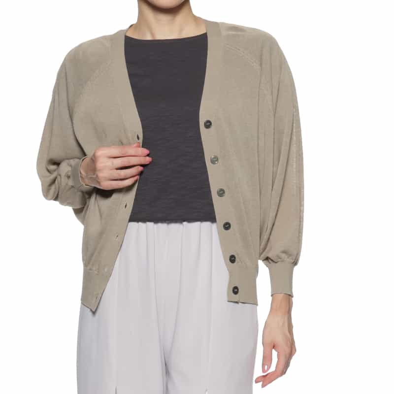 ウォッシャブル海島綿Vネックカーディガン（2203898）｜BARNEYS