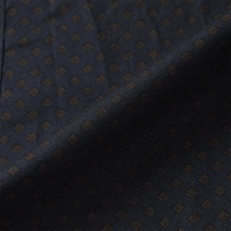 BARNEYS NEW YORK 小紋柄ウエスタンシャツ NAVY