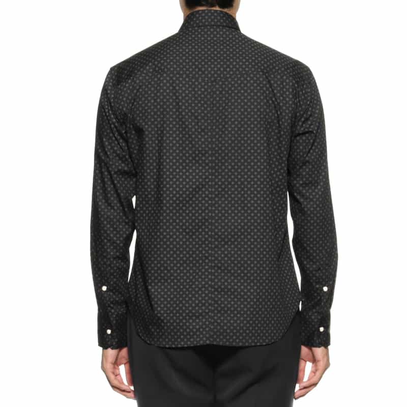 BARNEYS NEW YORK 小紋柄ウエスタンシャツ BLACK