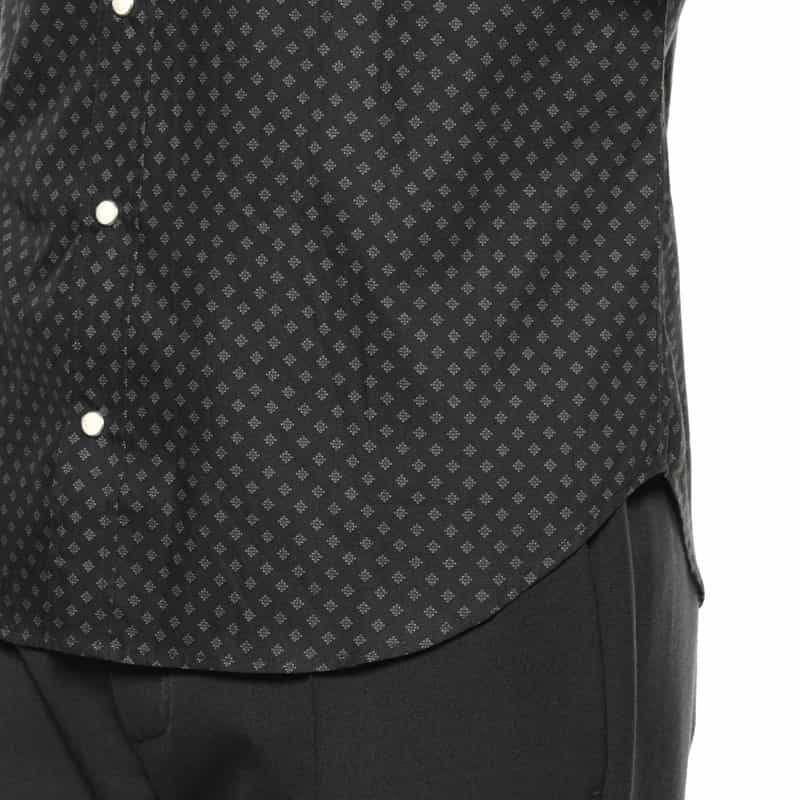 BARNEYS NEW YORK 小紋柄ウエスタンシャツ BLACK