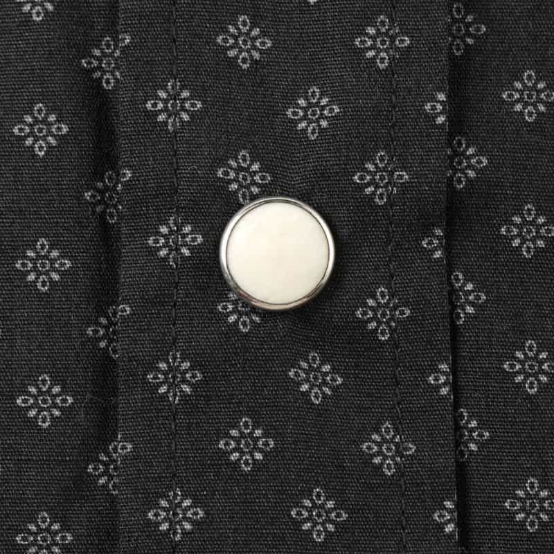 BARNEYS NEW YORK 小紋柄ウエスタンシャツ BLACK