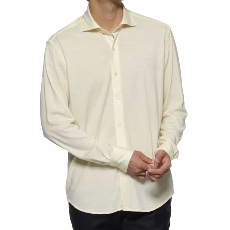 BARNEYS NEW YORK ウールカジュアルシャツ WHITE