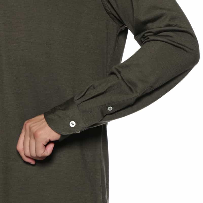 BARNEYS NEW YORK ウールカジュアルシャツ KHAKI