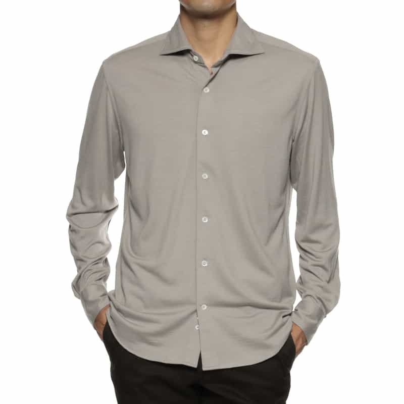 BARNEYS NEW YORK ウールカジュアルシャツ LIGHT GRAY