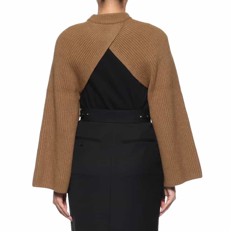 HYKE HYKE＜ハイク＞ リブニットシュラッグ CAMEL